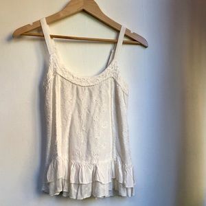 Festival chic white embroidered tank